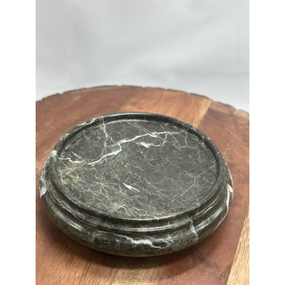 Marble Black Grey Swirls Marble Pedestal Paperweight Onyx Base